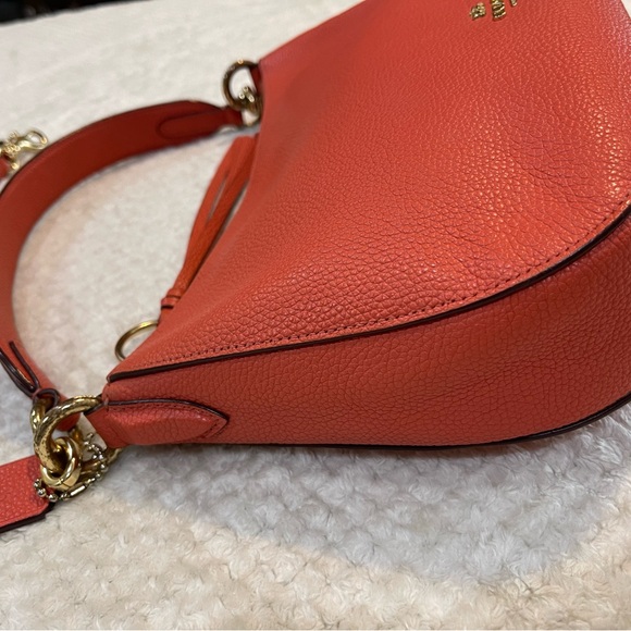 Coach Women's Orange Leather Shoulder Bag - Picture 10 of 14